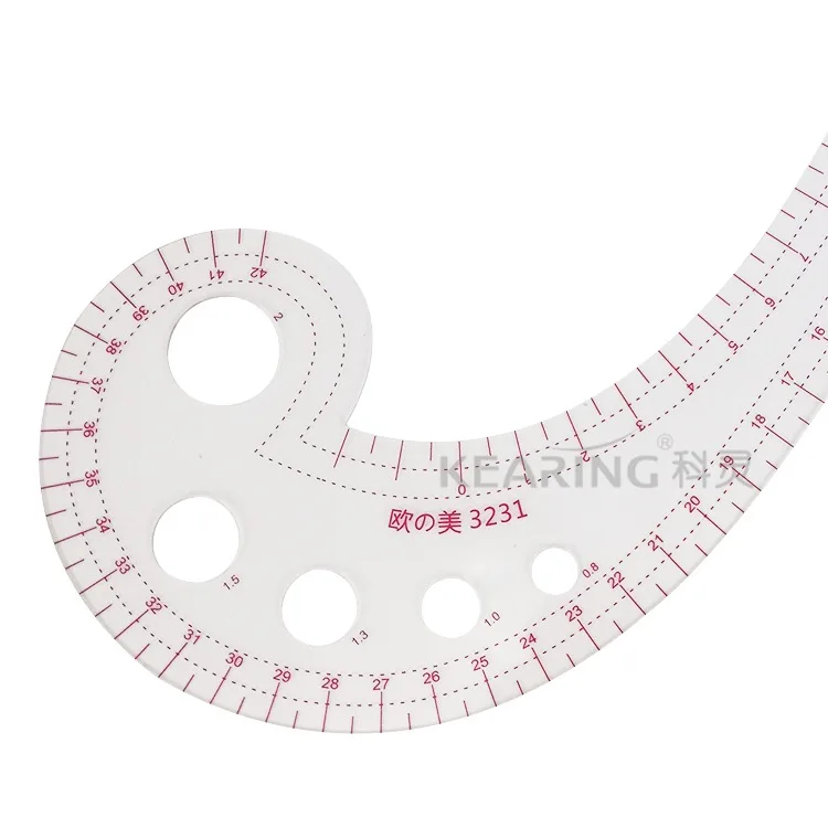 Kearing 3231 Comma Ruler 42cm Cuff Ruler 6-Character Curve Ruler Multifunctional Clothing Cutting Pattern Making Ruler
