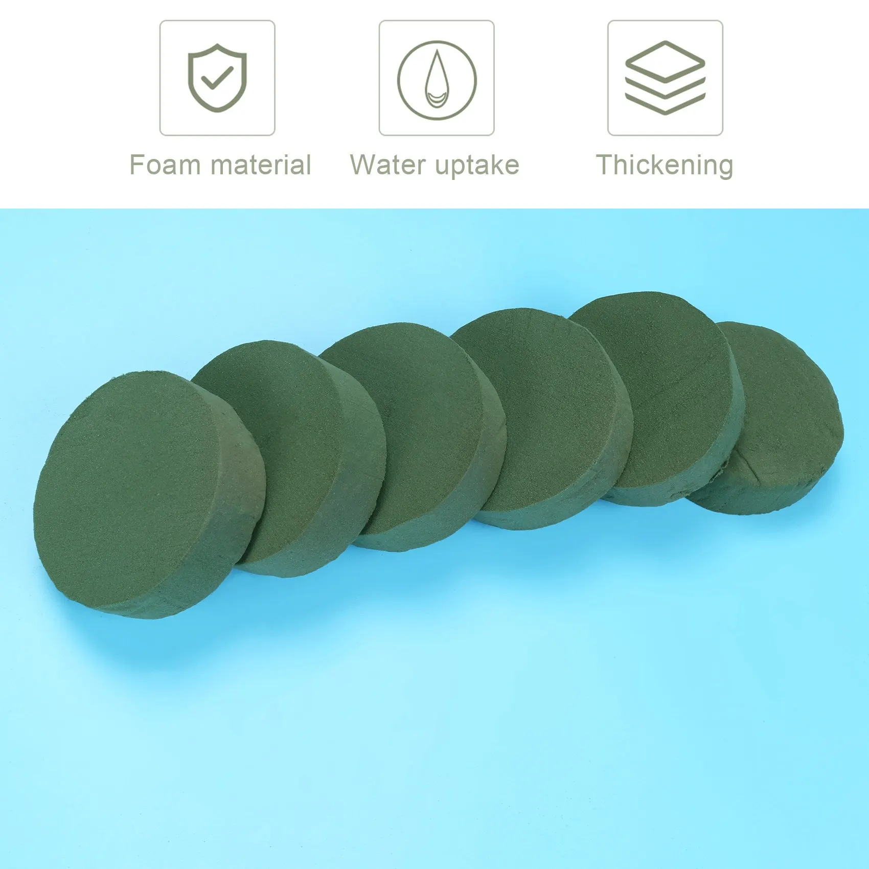 AT84-6 Pcs Round Floral Foam Blocks,4.72 Inch Dry Floral Foam For Artificial Flowers,Craft Project,Wedding Party Decoration