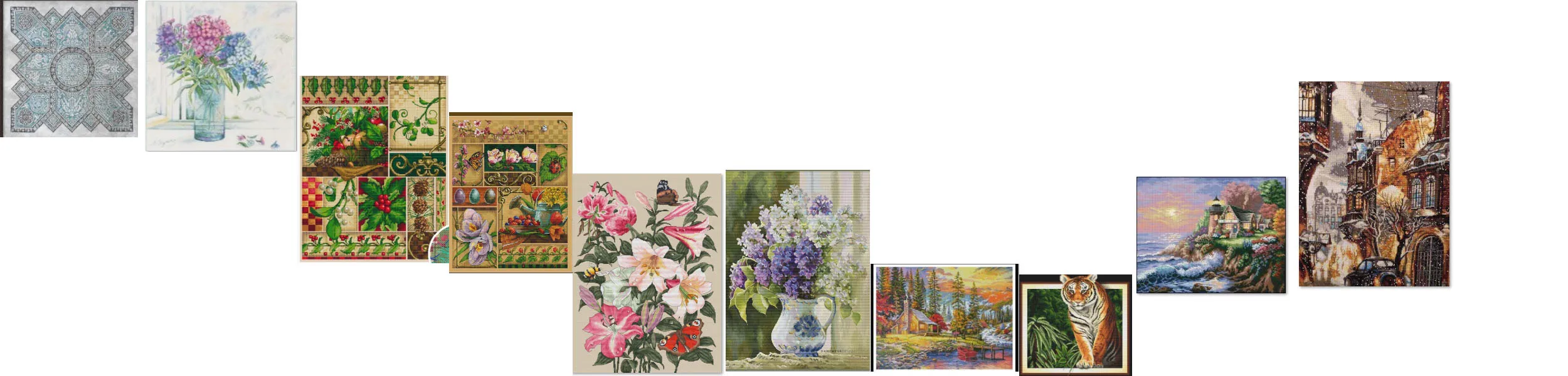 

Cross Stitch Kit DIY Set Lakeside Sunset Cabin 55-44 Decoration Cross Stitch Set New Crafts Handmade Embroidery