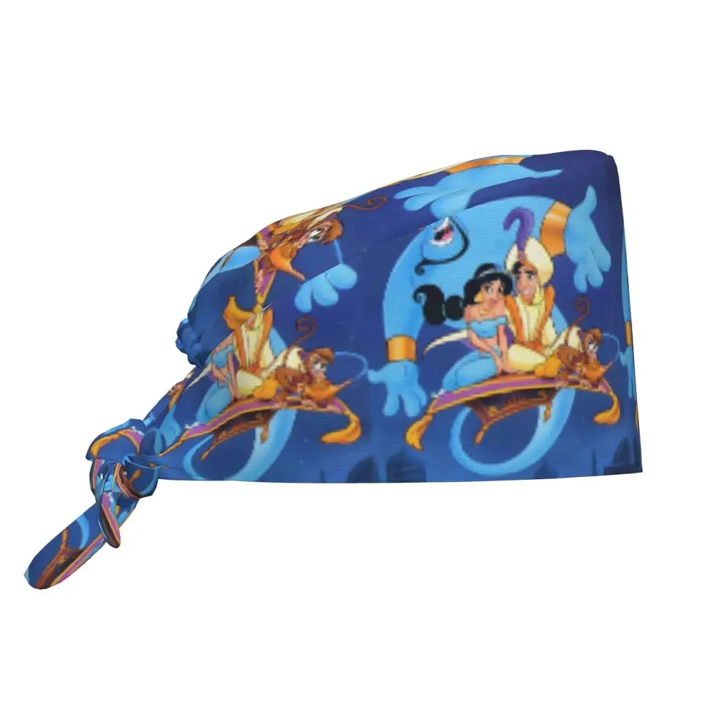 Casquette de travail de nettoyage Aladdin personnalisée, confortable, unisexe, Film fantastique musical, casquette de gommage, chapeau chirurgical, chapeau de gommage d'infirmière pour dentiste