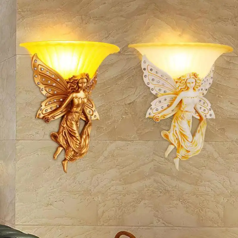 OULALA Modern Angel Wall Lamp LED Creative Devise Resin Sconce Lights For Home Living Room Bedroom Corridor Fixture