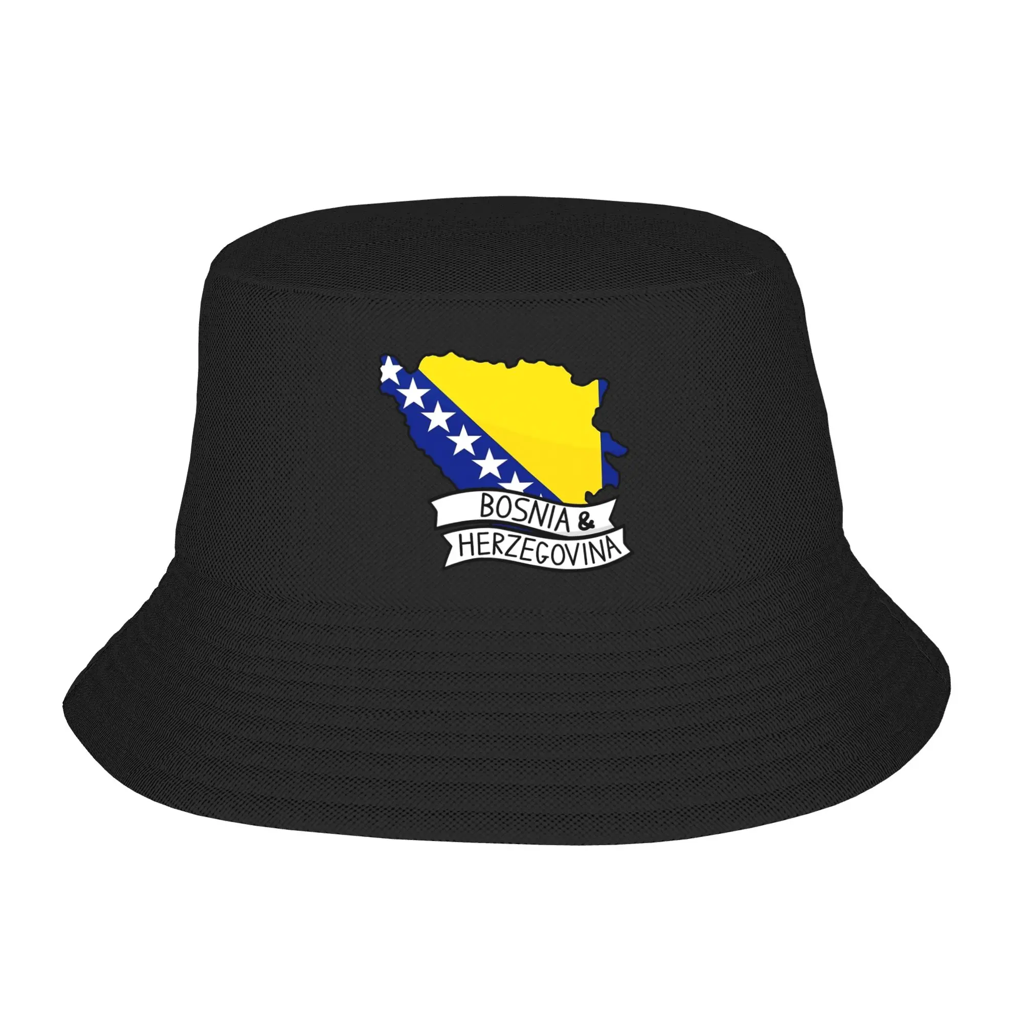 Women Harajuku Bosnia and Herzegovina Flag Bucket Hats Merchandise  Bob Hat For Vocation Getaway Headwear Lightweight