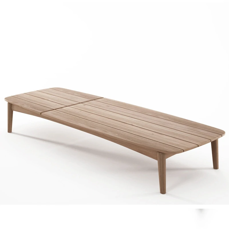 屋外ホテルリゾート日光浴用ラウンジャー籐製ビーチラウンジチェアチーク製防水スイミングプールビーチレジャーサン