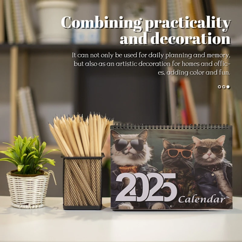 

NEW-Stylish Cats Calendar 2025 Wall Calendar , Funny Cat Calendar Wall Calendar Gag Gift, Funny Cat Memes Pics Cat Calendar