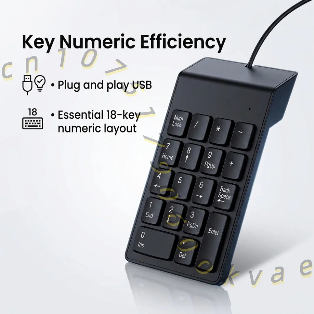 18 Keys USB Numeric Keypad Wired Slim Number Pad Portable Mini Accounting Keyboard for Laptop PC Windows Mac