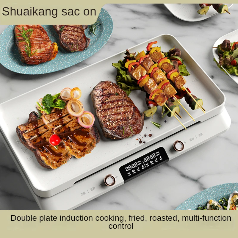 Multicooker Multi-Functional Cooking Pot Household Hot Pot Barbecue Electric Roaster Pan Barbecue Plate Cooking and Steaming