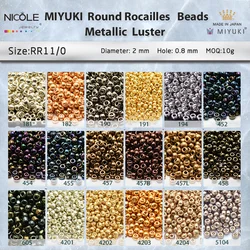 Miyuki Round Beads Metallic Luster Series 2mm 11/0  Japanese Seed Bead for Bracelet Necklace Earring Jewelry Making