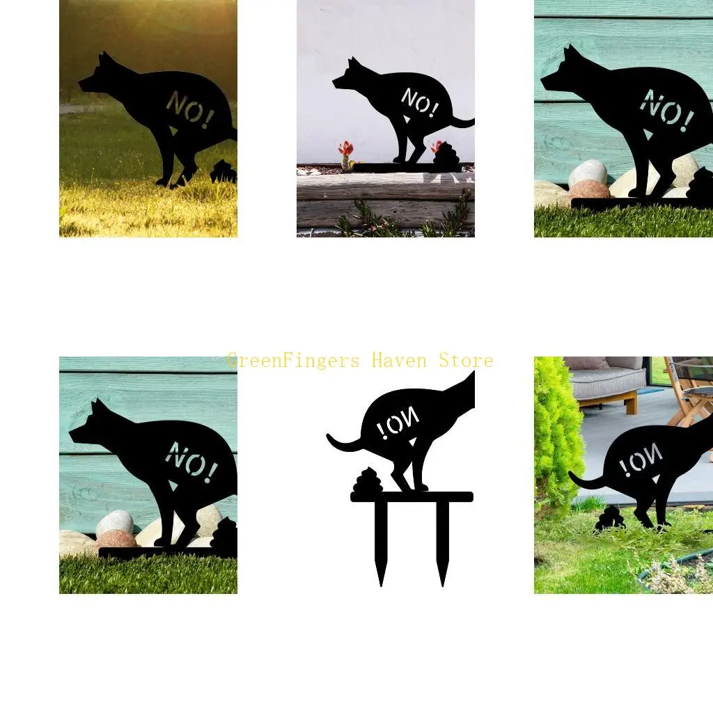 F68D Functional Outdoor Do Not Poop Sign With Secure Ground Insertion Design 30x38cm