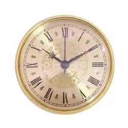 Miniature 110mm Roman Numerals Quiet Battery Operated Round Clocks Head Clock Insert for Bedroom