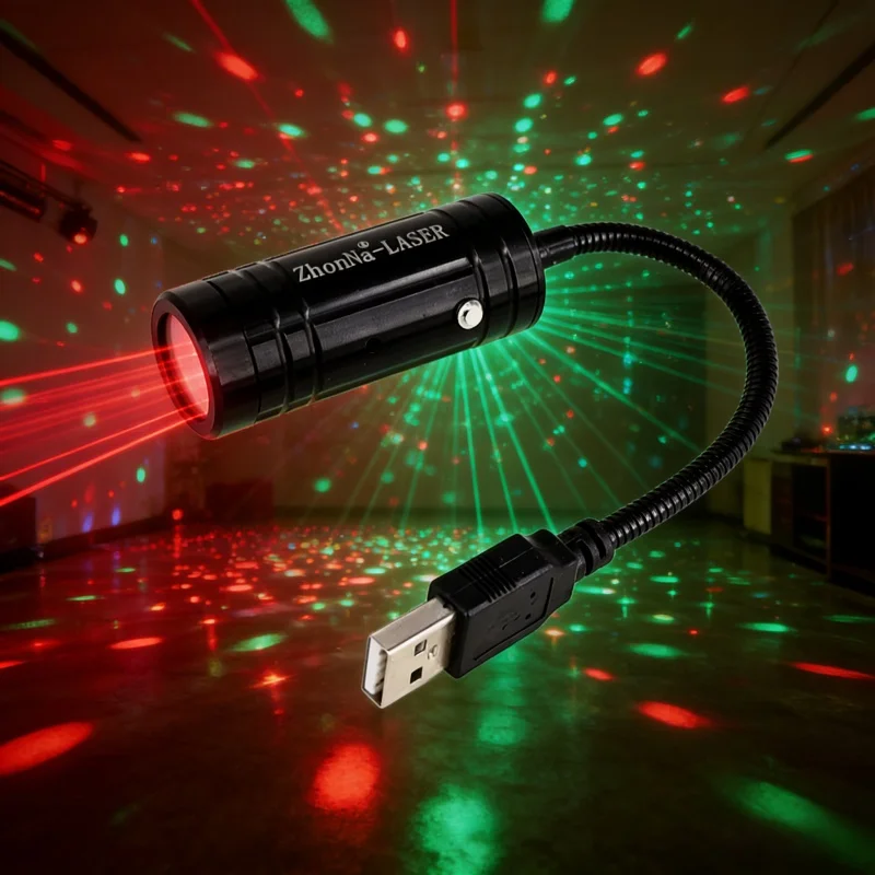 MiniCar LED Star Light Projector with Voice Control USB Starry Laser Galaxy Night Light for Auto Interior Home Decor