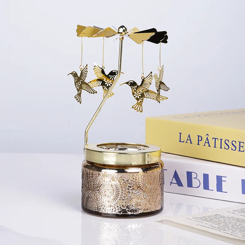 Spring Planting Rotating Candle Holder Ornaments Indoor Aromatherapy Candles for Birthday Gift Souvenirs Scented Candles