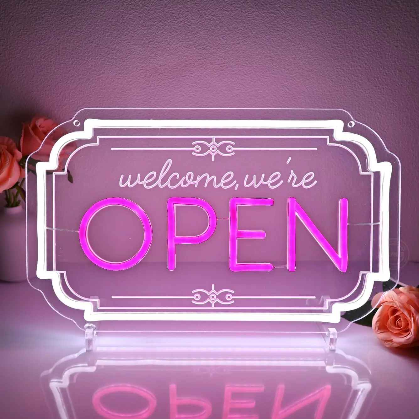 "We Are Open" Neon Sign - USB Powered LED Wall Window Decor for Cafe, Bar, Salon, Retail Store Indoor Advertising