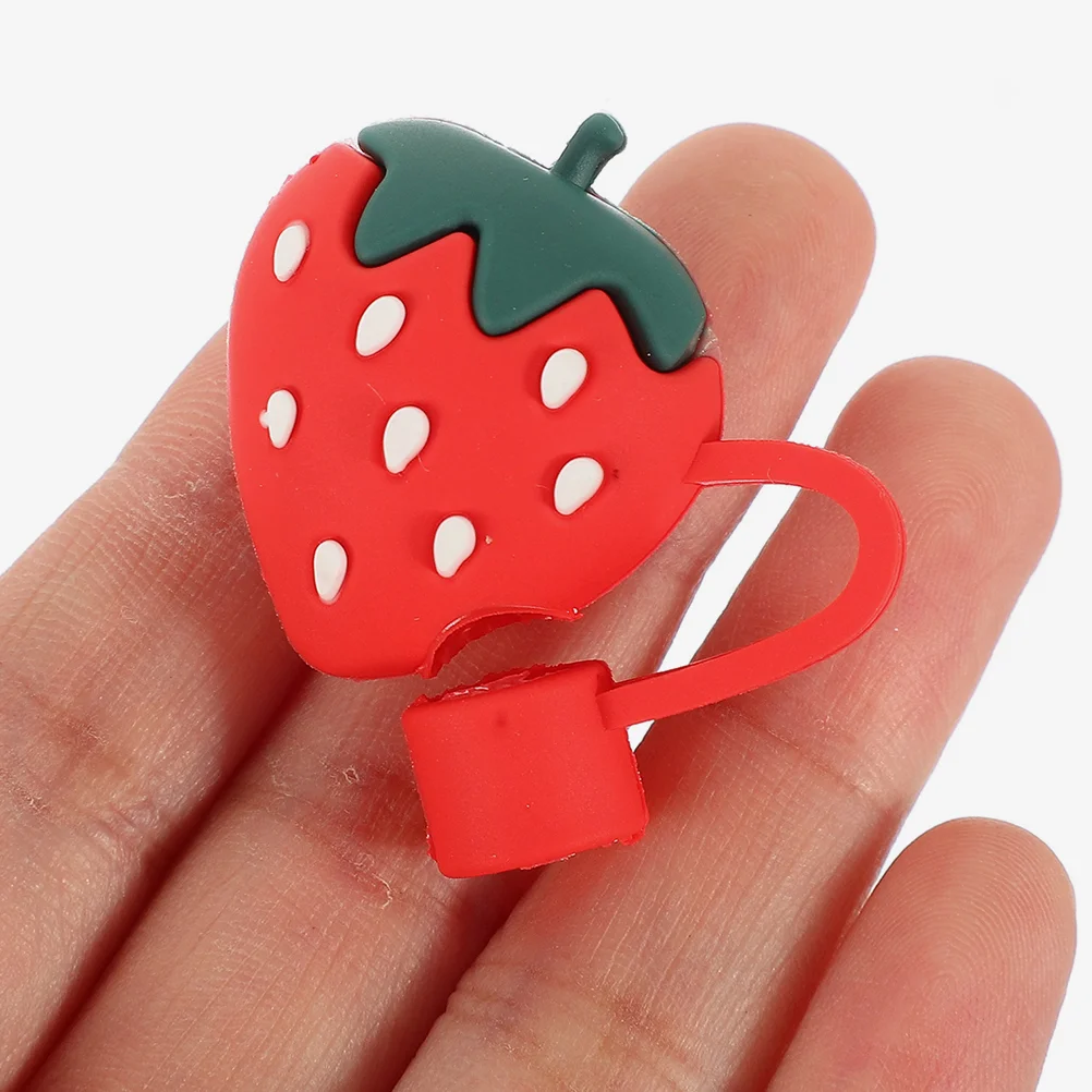 6 Pcs Lazy Straw Dust Cap Silicone Cover Tips Washable Charms Cute Covers Silica Gel