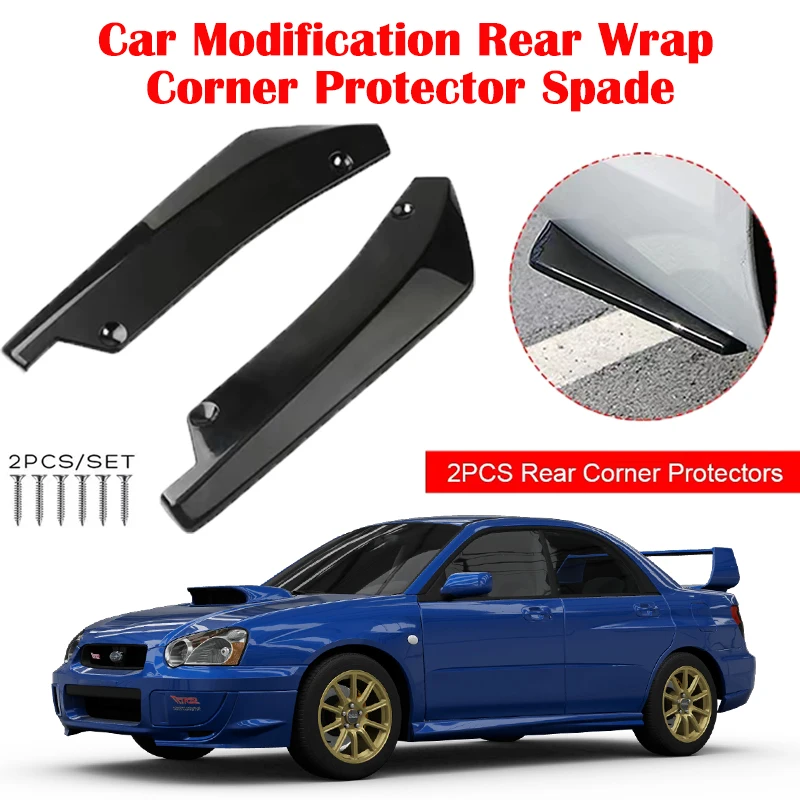 2Pcs Rear Bumper Lip Wrap Angle Diffuser Splitter Canard Spoiler Protector For Subaru Impreza WRX STI Legacy GT BRZ