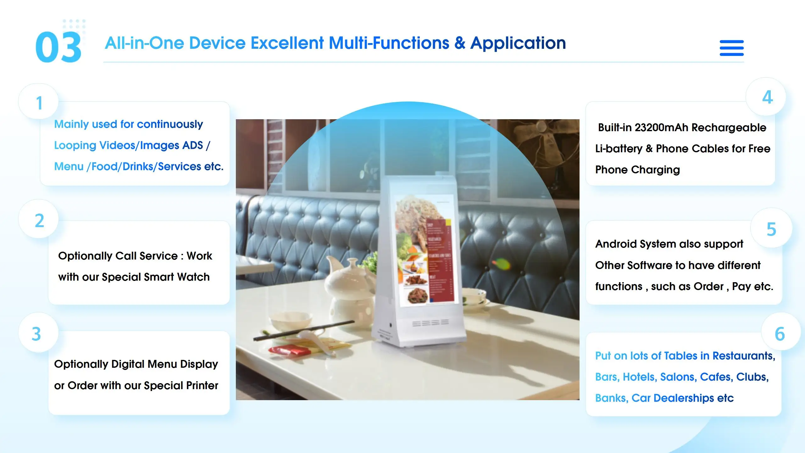 FYD-868 Plus X أحدث لوحات القائمة الرقمية للمنتجات الكهربائية المبتكرة للكمبيوتر اللوحي والمطعم والكمبيوتر اللوحي الذي يعمل بنظام Android
