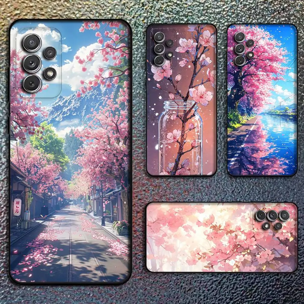 

Pink Cherry Blossom Sakura Phone Case For Samsung S25,S24,S21,S22,S23,S30,Ultra,S20,Plus,Fe,Lite,Note,10,9,5G Black Cover