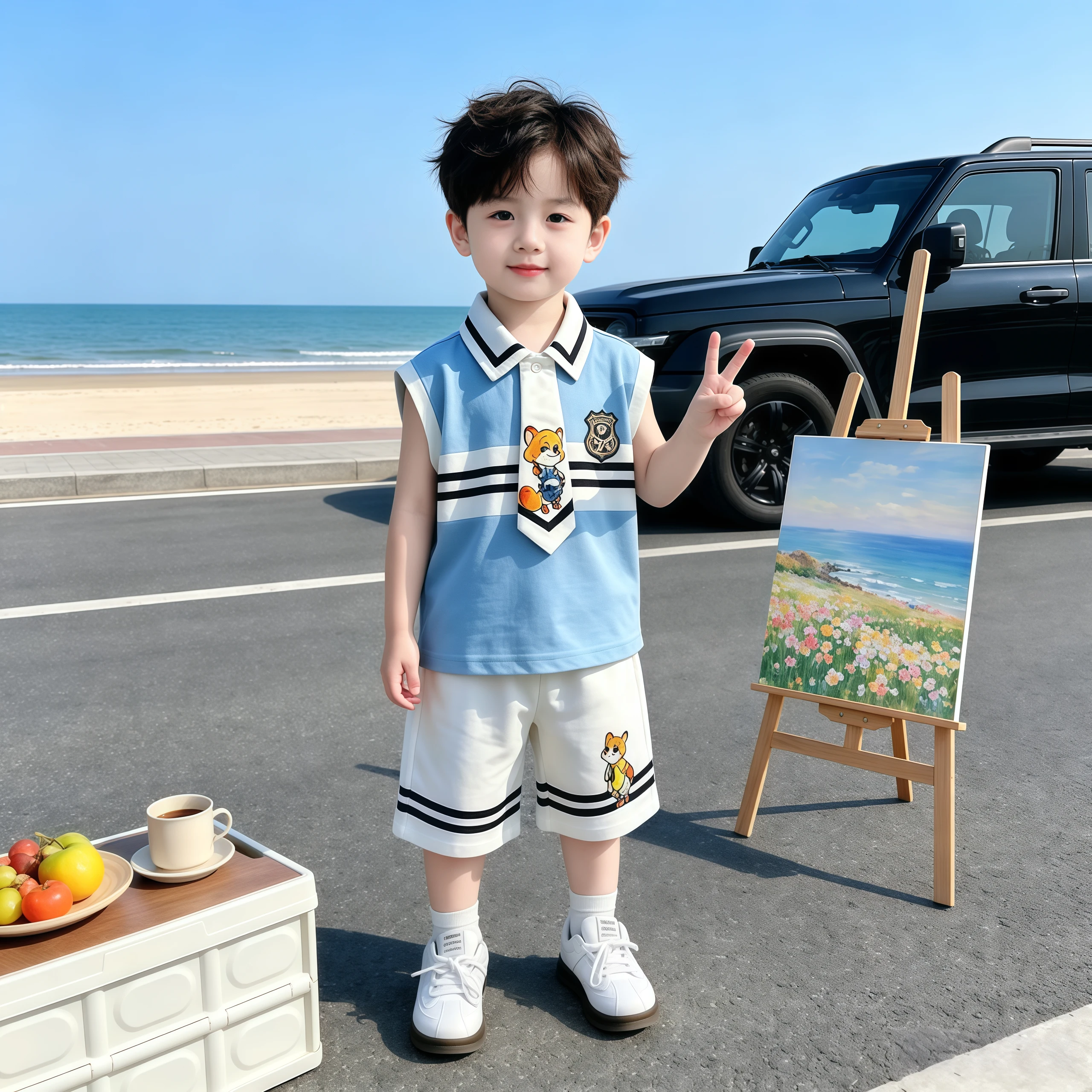 かわいいウサギの警察官とニック・フォックス子供服ベビー夏服セットスタイリッシュな兄弟姉妹服2026新しい子供服