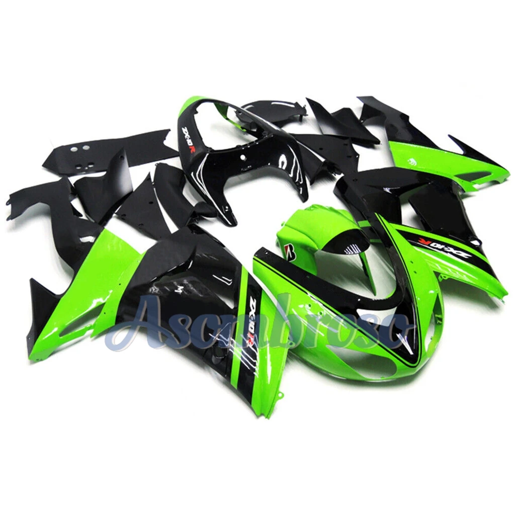 ABS Plastic Shell Motorcycle Fairing kit Fit For Ninja ZX10R 2006 2007 green black 06 07 10R ZX-10R zx 10r Custom bodywork Cover