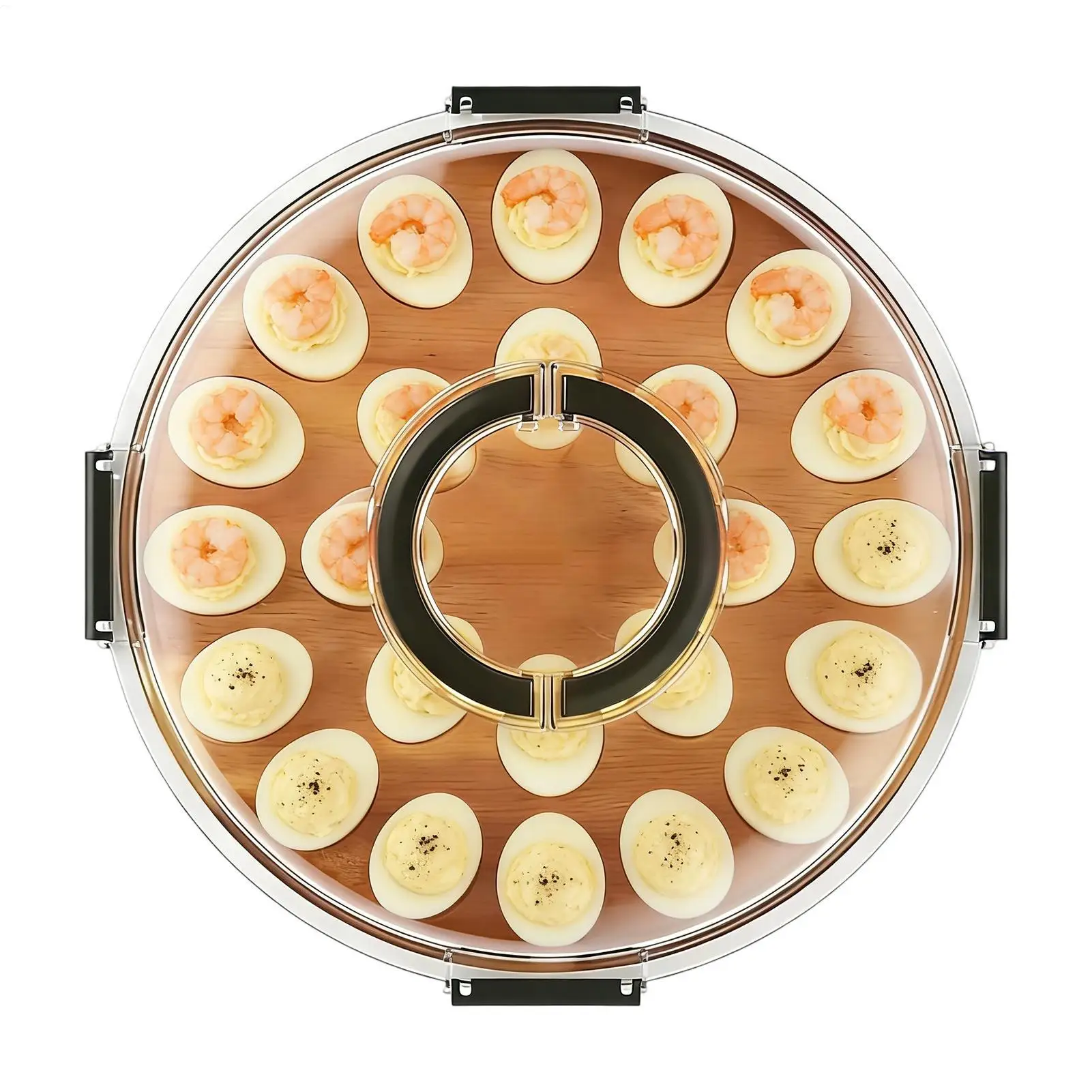 Deviled Egg Plate 24-Slot Tray with Lid Deviled Egg Holder for Party Home Kitchen Buffet Appetizer Countertop Table Catering