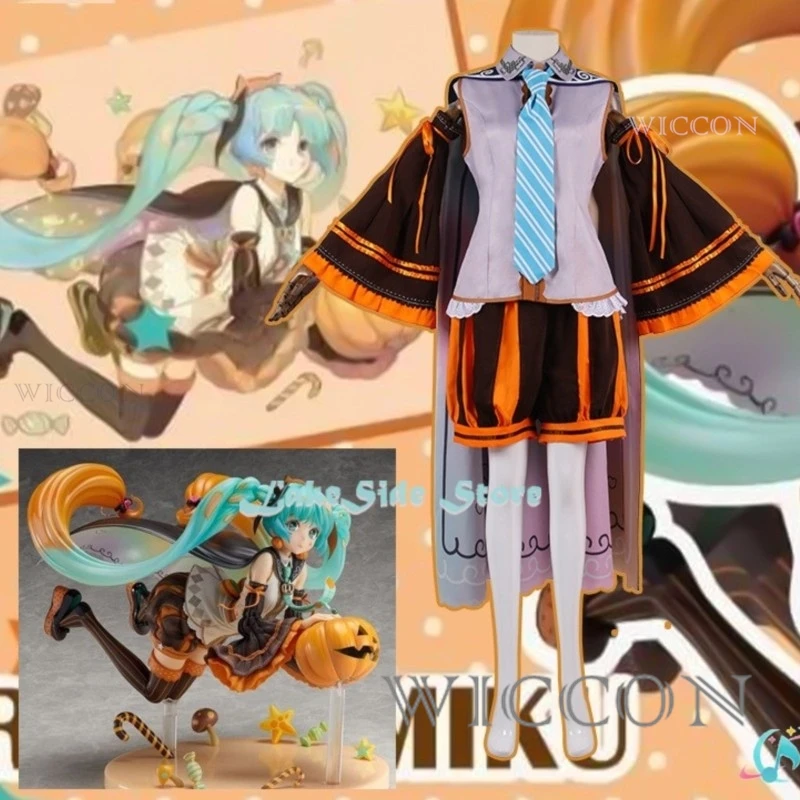 

Halloween Clothing Project SEKAI Diva Mik Pumpkin Uniform Cosplay Costume Anime Stage Performance Outfit Prop Halloween Christma