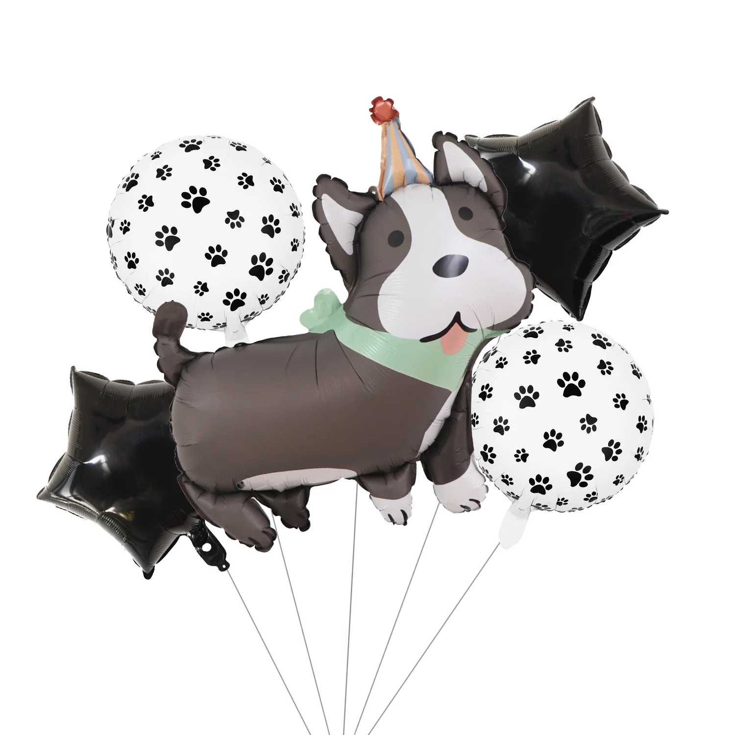 Cartoon-Tier-Haustier-Hunde-Ballon-Set in Welpenform, Partydekorationen für Kindergeburtstage, Haustierfeiern und Spaß zu Hause – Detail 4