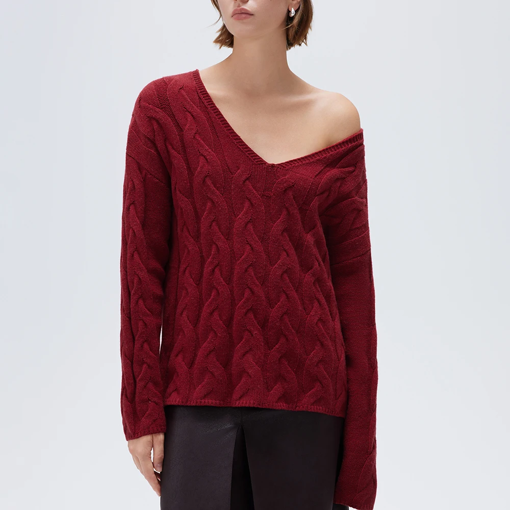 سترة نسائية للخريف والشتاء بأكمام طويلة ورقبة على شكل حرف v قميص متماسك بلوفرات كورية غير رسمية قميص بقصة ضيقة سترة للنساء #1