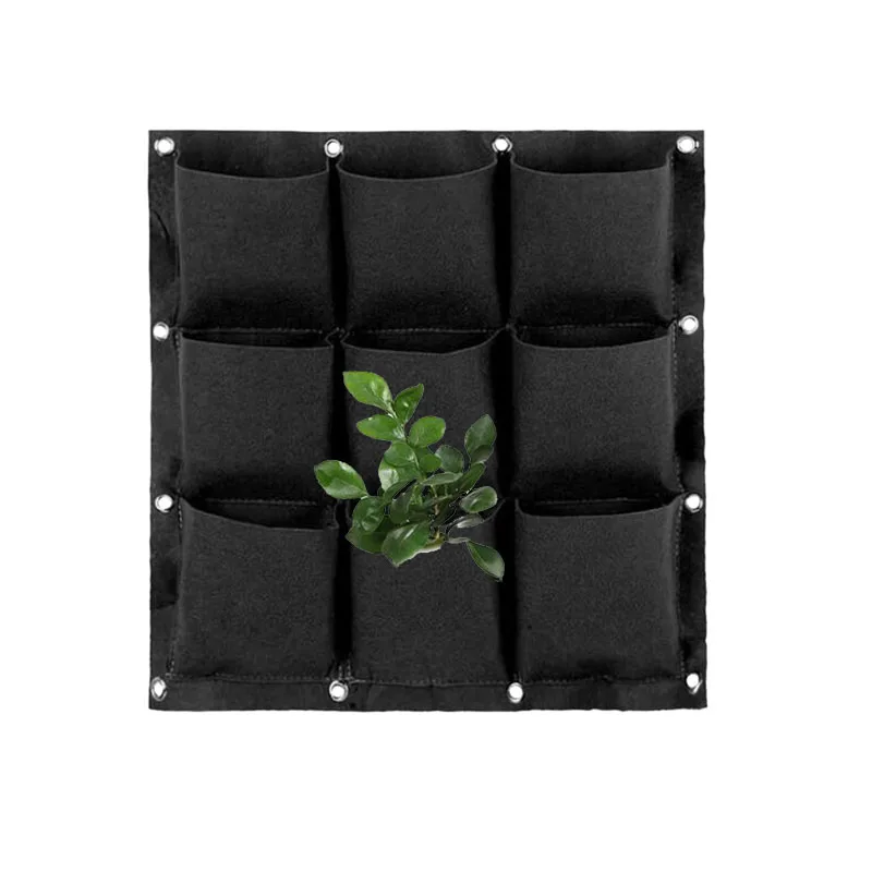 

9 Pockets Wall Hanging Planting Bags Vertical Garden Planter Non-woven Fabrics Pockets Grow Bags Flowerpot Balcony Decoration