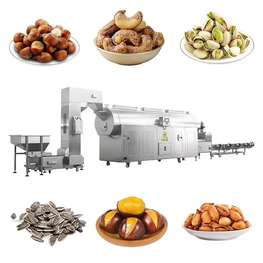 Customized Pistachio Nut Processing Machine Line Automatic Shelling Separating Roasting Equipment Stainless Steel Factory Price
