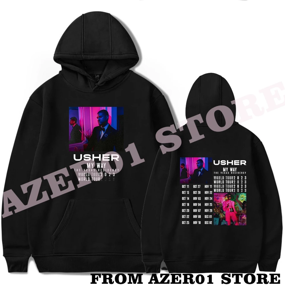 

Usher Raymond My Way The Vegas Tour Merch Hoodies Winter Men/Women Hooded Sweet Streetwear Long Sleeve Logo Sweatshirt