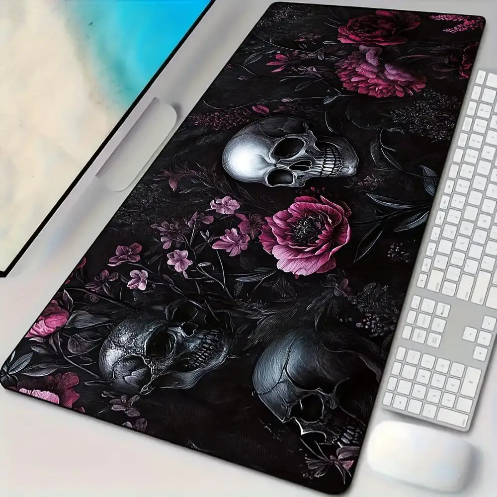 

Romantic Gothic skull Mouse Pad Desk mat with stitched edges Natural rubber base maus pad suitable for office and gaming rug