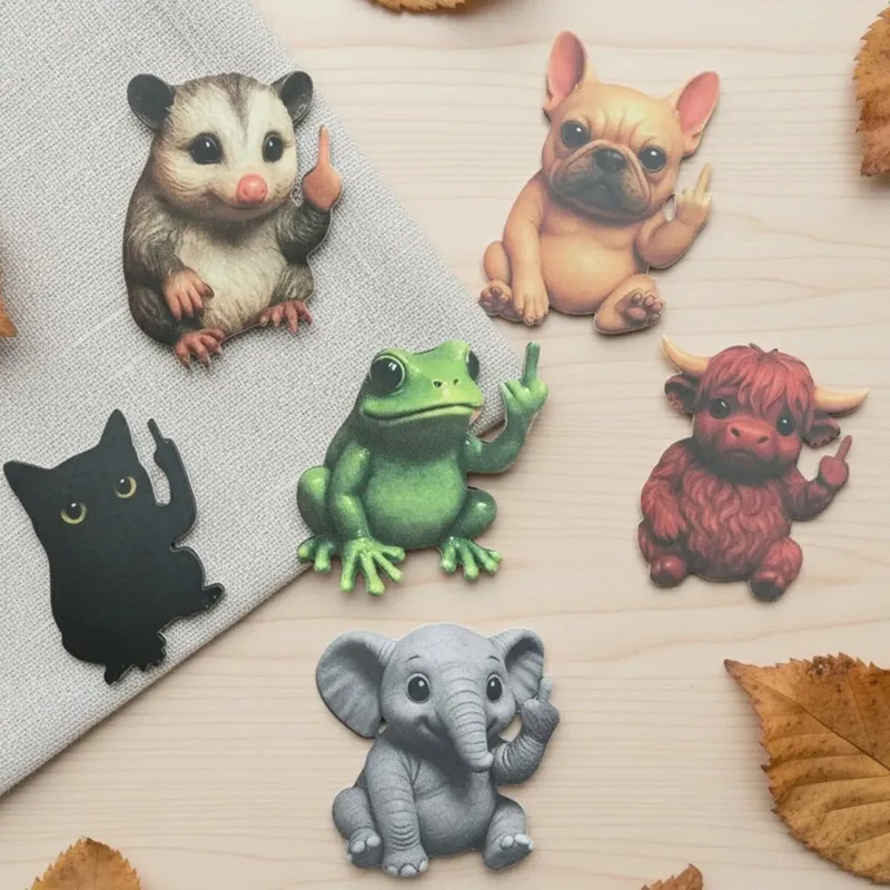 2D مضحك الحيوان العمودي الاصبع الوسطى شقة خشبية ديكور جدران المنزل لتقديم هدية للأصدقاء والأصدقاء الديكور الحرفية