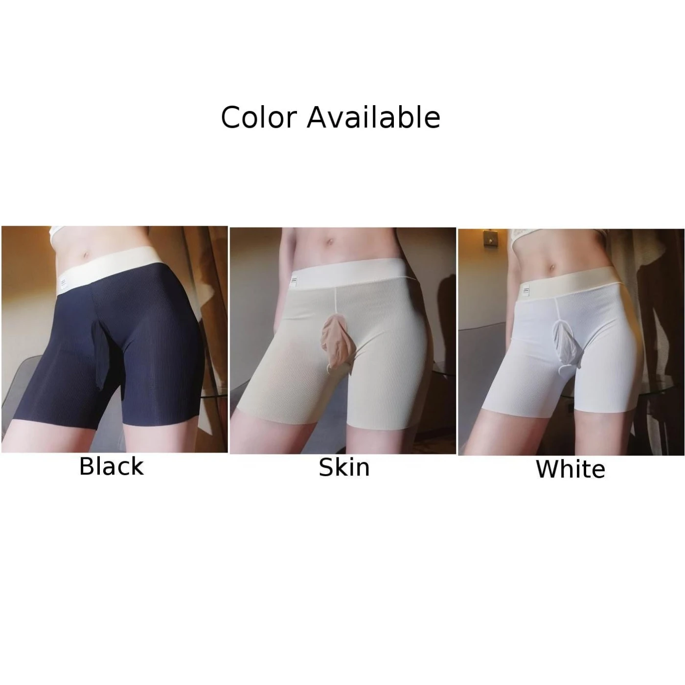 Men Briefs Ice Silk Underwear Shorts Sexy Lingerie Pouch Panties Smooth Open/ Close JJ Peni Sheath Panties