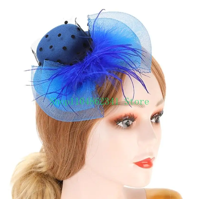 

652F Vintage Hair Clip for Bride Taking Photo Top Hat Decors Hair Pin 1920s Performances Hair Barrettes for Woman