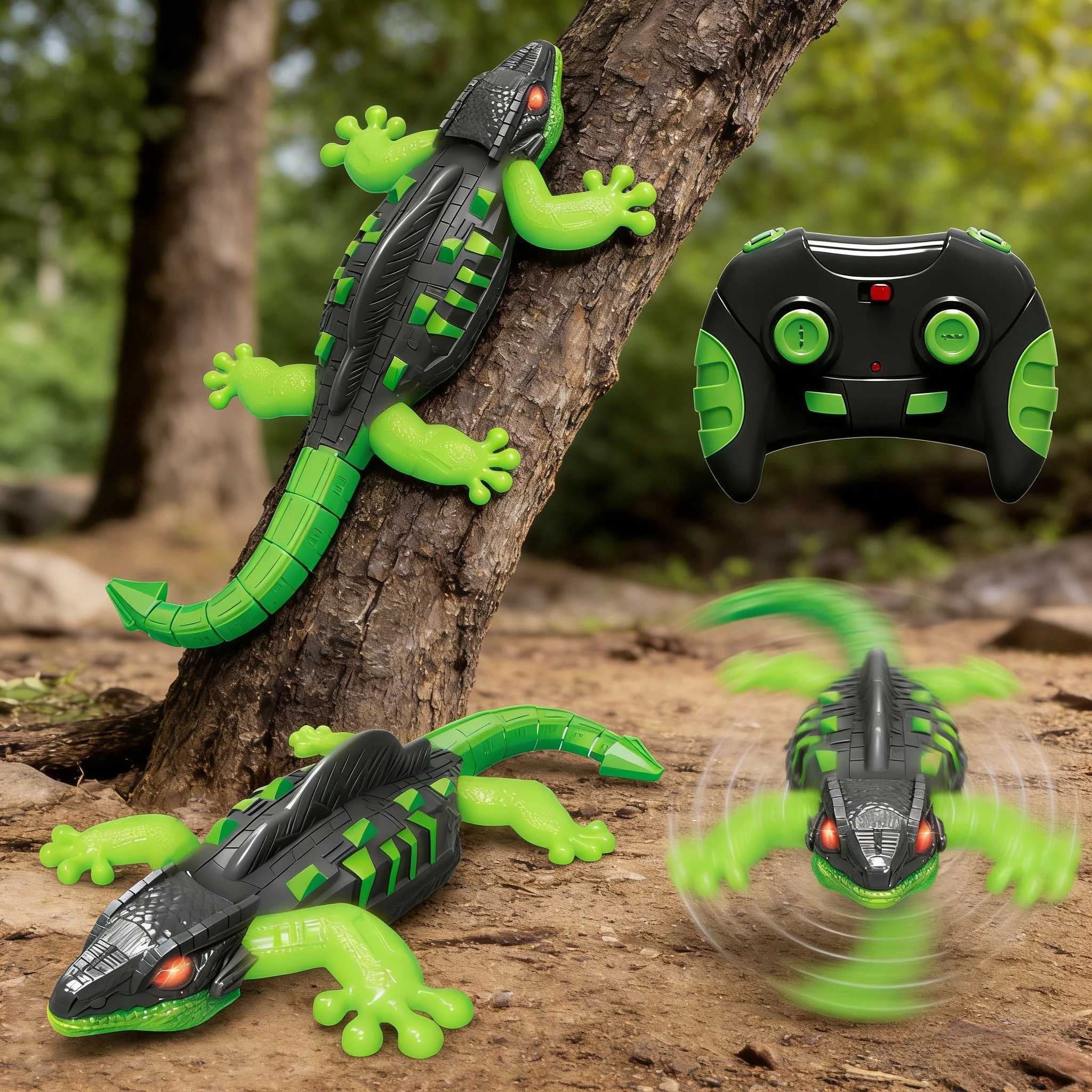 Remote Control Lizard Toy Realistic Climbing Crawler Remote Control Animals Toy With Light For Christmas Stocking Stuffer Kids