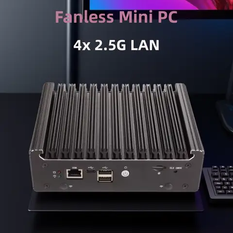 NEW Solid Fanless Firewall Mini PC Intel N150 N95 Core i5 8250U 4417U 4x2.5G LANs Home Server DDR4 NVMe Type-C pfSense OPNsense