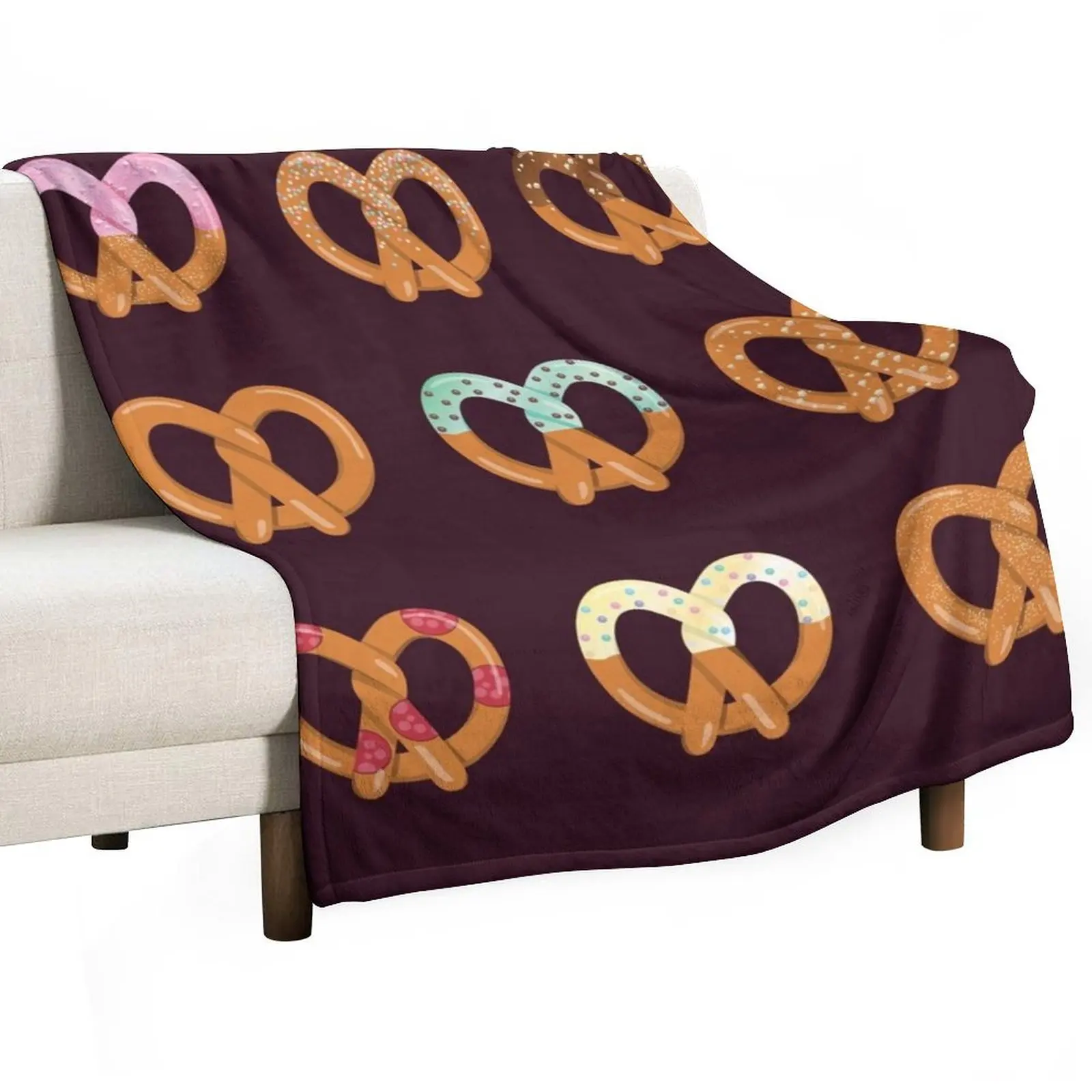 9 Pretzel Topping Flavors Throw Blanket warm for winter Multi-Purpose Summer for winter Hair Loose Blankets