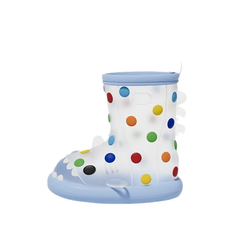 Regenbogen Bohnen Hai Kinder Regens chuhe für Jungen Mädchen Anti Slip 2024 neue Kinder und Baby Regens chuhe Cartoon Wassers chuhe