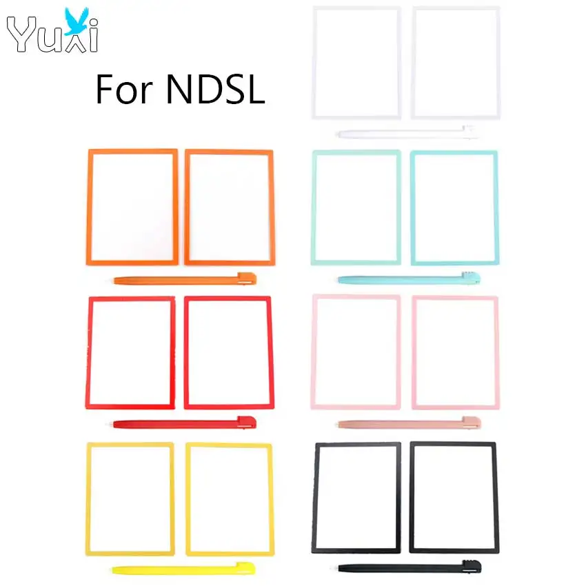 YuXi Top Upper LCD Screen Cover Bottom Lower Frame For DS Lite DSL for NDSL Game Console Plastic Lens Panel & Touch Stylus Pen