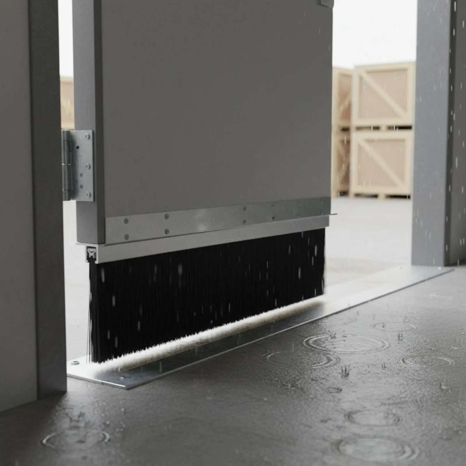 Aluminum Strip Brush Water Blocking Door Seal Brush Strip Aluminum Door Sweep Long-Lasting Building Supply Sound Reduction