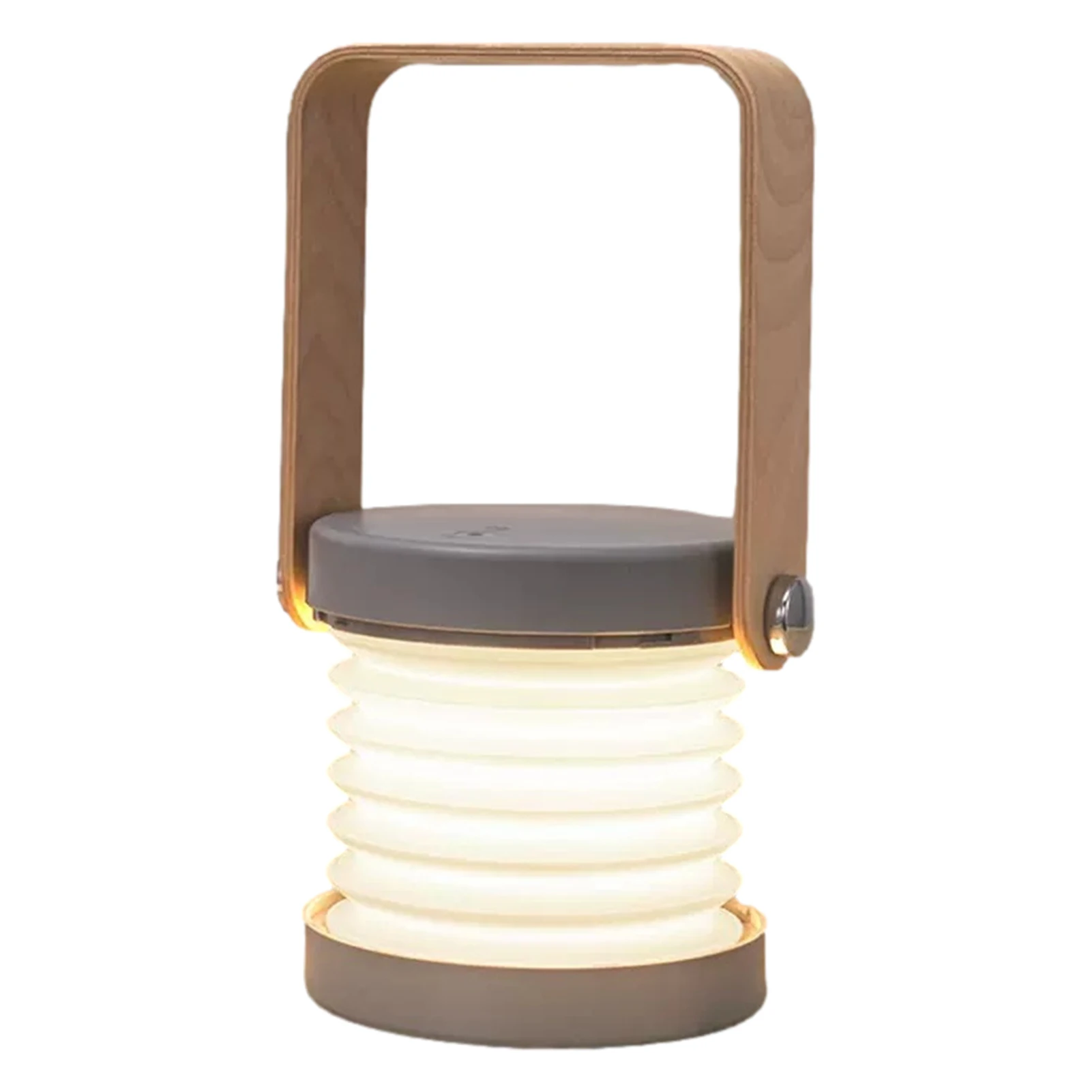 Creative Wooden Handle Portable Lantern Lamp Telescopic Folding LED Table Lamp Charging Bedside Night Light Reading Lamp