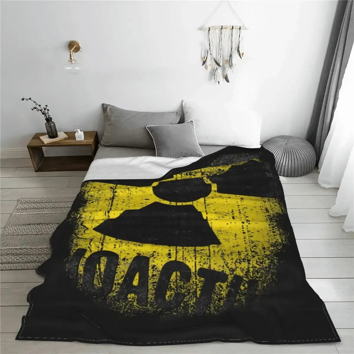 

Chernobyl Let's Get Radioactive Flannel Blankets Nuclear Radiation Russia Throw Blanket for Home 125*100cm Plush Thin Quilt