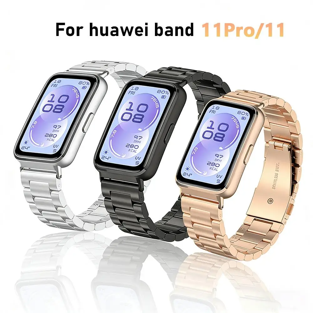 Edelstahl-Uhrenarmband für Huawei Band 11 Smart Watch Armband Armband für Huawei Band 11 Pro Metall Correa Zubehör