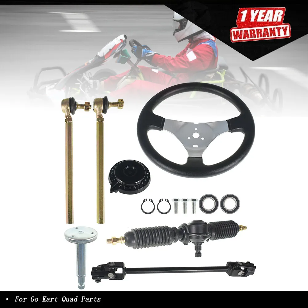 

Fit For Go Kart Quad Parts 110cc Steering Wheel Assembly & Gear Rack Pinion New