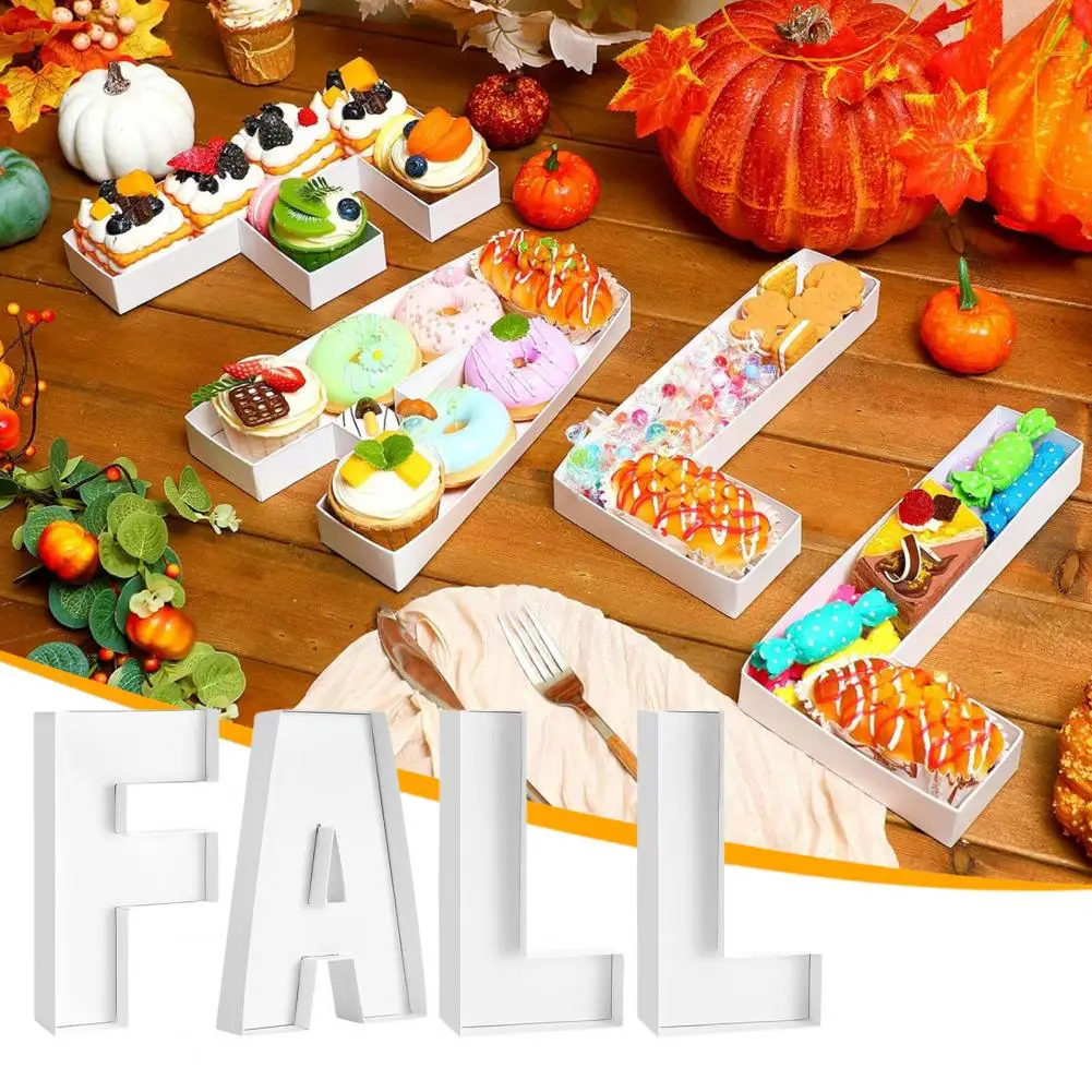 Fillable Snack Box Autumn Harvest Festival Serving Tray Set for Thanksgiving Party Decor with Fillable Candy Cookies Snack Box