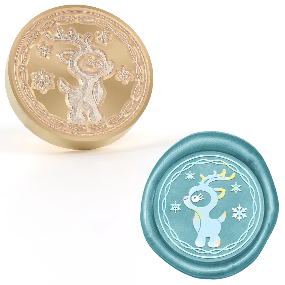 عناصر عيد الميلاد الإبداعية DIY ختم الشمع النحاسي القابل للإزالة، مناسبة لتزيين أظرف عيد الميلاد، وهدايا عيد الميلاد #2