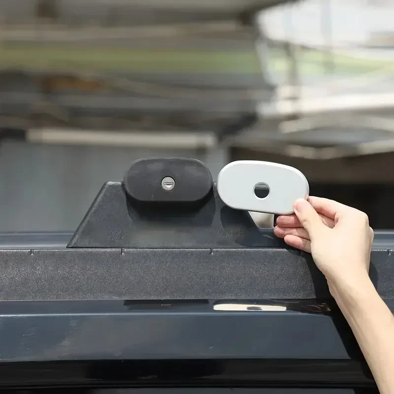 

Suetlcoity For Hummer H2 2003-2009 Aluminum Alloy Silver Car Luggage Rack Crossbar Keyhole Cover Trim Sticker Car Accessories