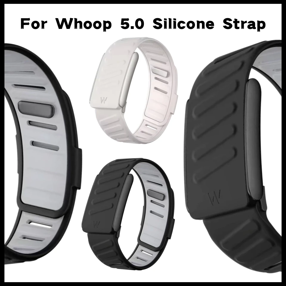2026 Dual Color Soft Silicone Replacement Sport Strap Adjustable Wristband Bracelet Accessories For Whoop 5.0 MG Fitness Tracker