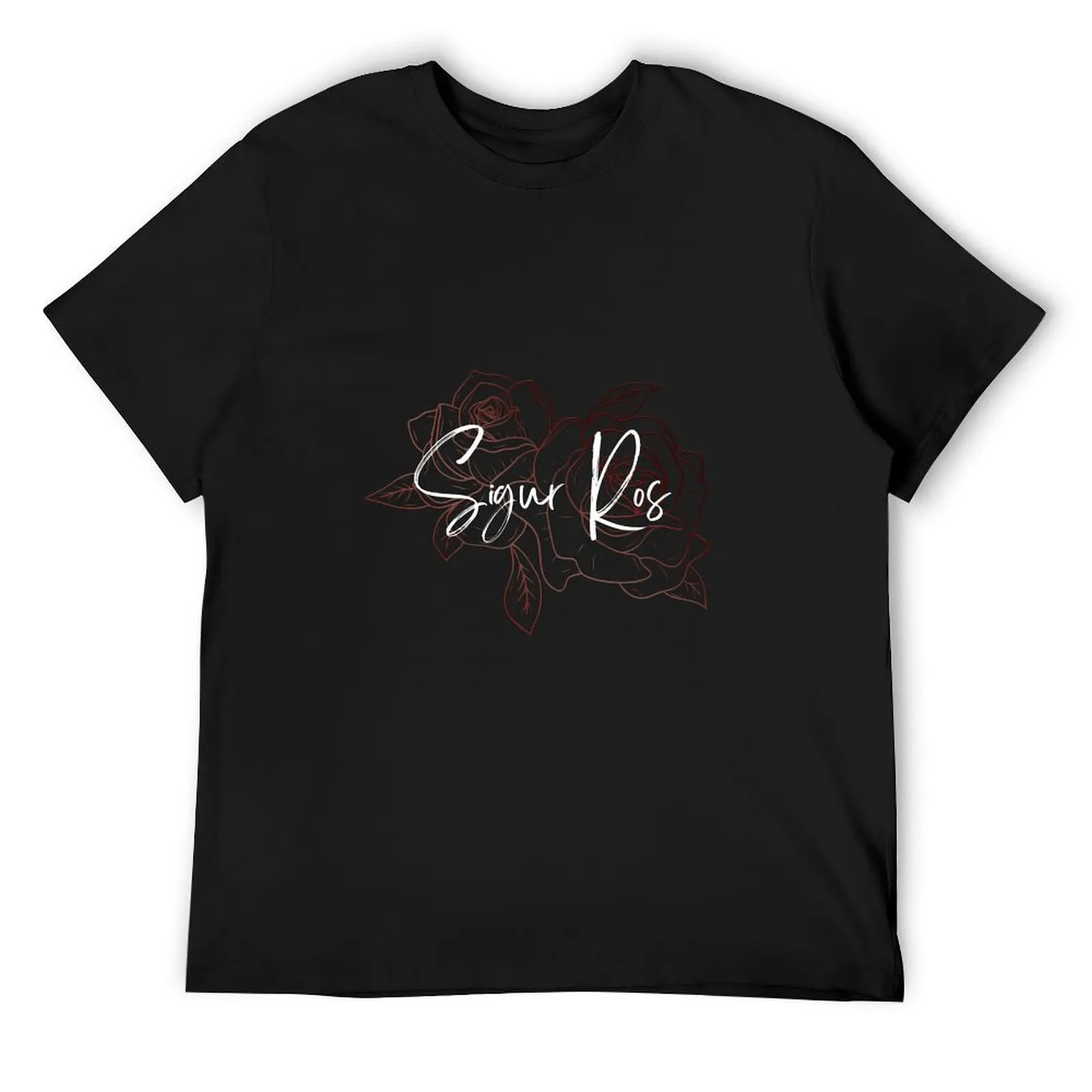 Sigur Ros red rose T-Shirt oversized custom t shirt heavyweight t shirts for men