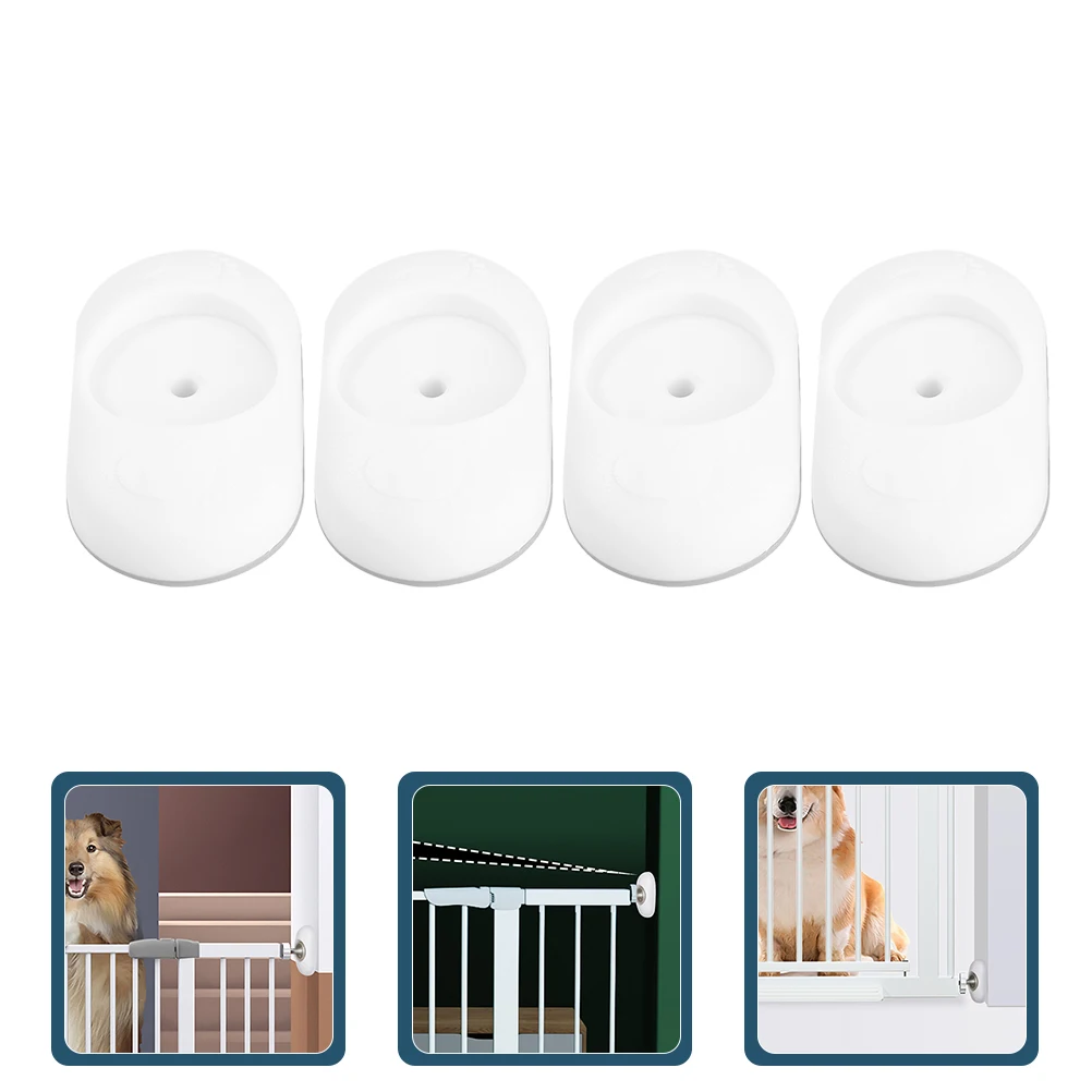

4Pcs Safety Gate Wall Protector Rounded Design Nonslip Baby Gate Protective Mat Wall Cup Installation Guard