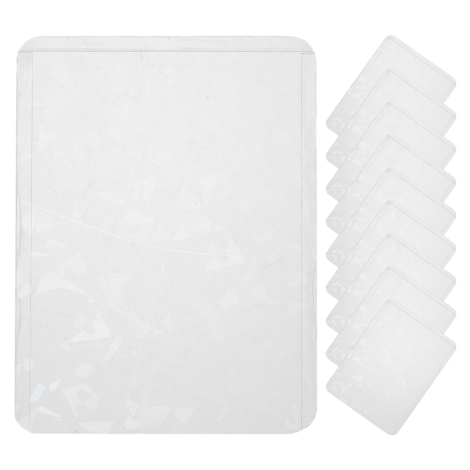 

10Pcs Transparent Hard Card Sleeves Clear Vertical Card Protectors Business Photocard Holders Plastic Id Badge Cases